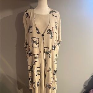 Like New 2 Piece Long Dress with Vest